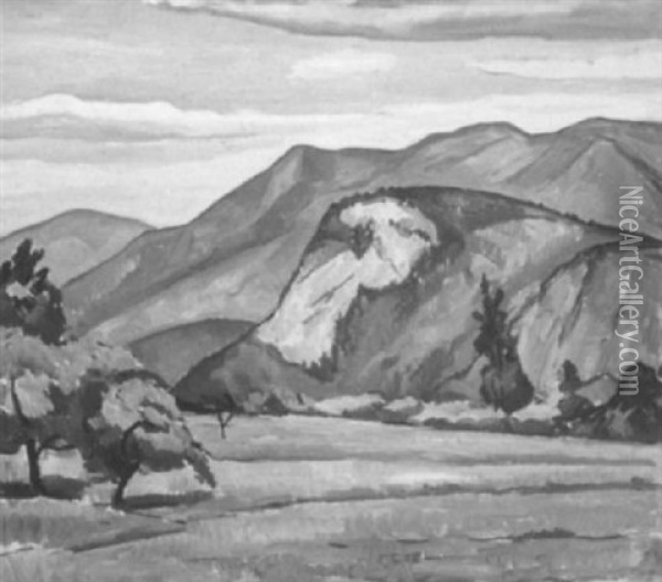 Pasture Beside Rolling Hills Oil Painting - Edgar Hewitt Nye