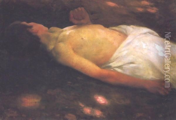 After Bathing 1895 Oil Painting - Jeno Remsey