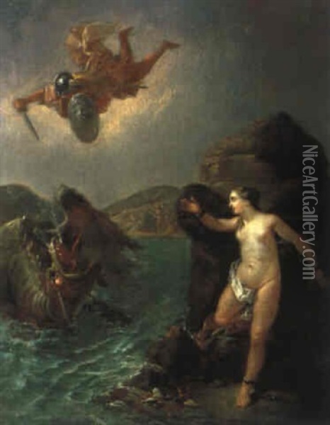 Perseus Befreit Andromeda Oil Painting - Paolo de Matteis