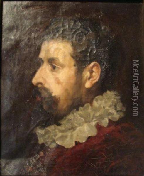 Portrait D'homme A La Fraise Oil Painting - Jose Miralles Darmanin