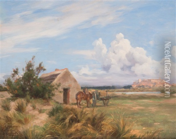 Paysage En Camargue Oil Painting - Joseph Garibaldi