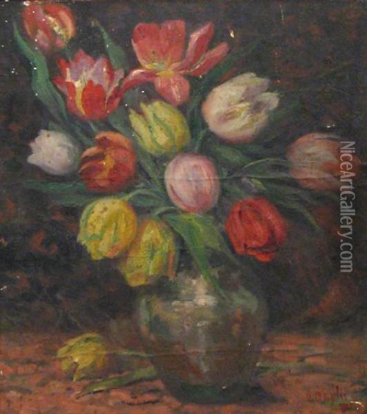 Tulips Oil Painting - Jean Neylies