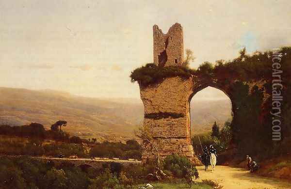 The Commencement of the Galleria (or Rome, the Appian Way) Oil Painting - George Inness