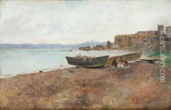 Lago Di Trevignano Oil Painting - Giovanni Costa