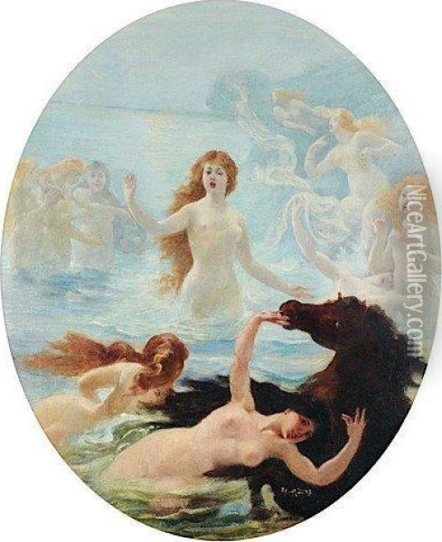 Concert De Nereides Oil Painting - Adolphe Lalire