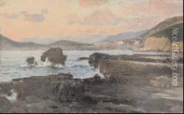 Marina Piccola A Capri Oil Painting - Antonino Leto