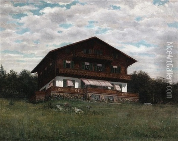 Das Schweizer Haus In Konigstein Oil Painting - Anton Becker