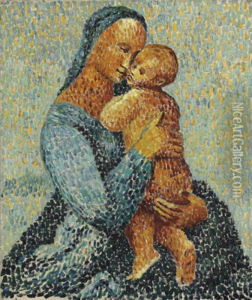 Mother And Child Oil Painting - Christopher Wood