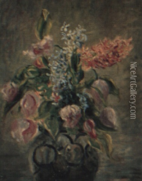 Vase De Fleurs Oil Painting - Valentine Synave Nicolaud (Fray) Val