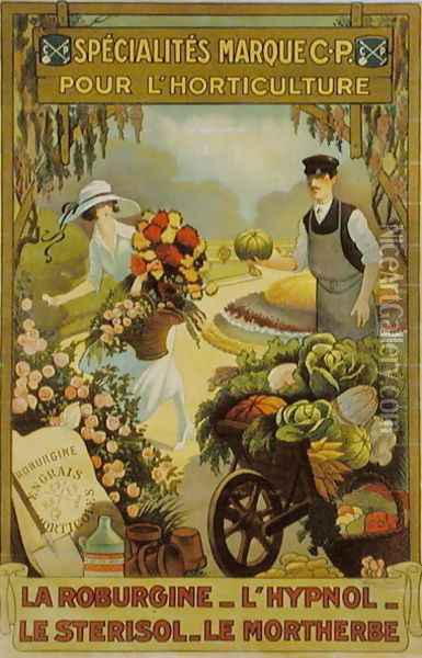 Poster advertising horticulture products with the mark, C.P. Oil Painting - Raoul Vion