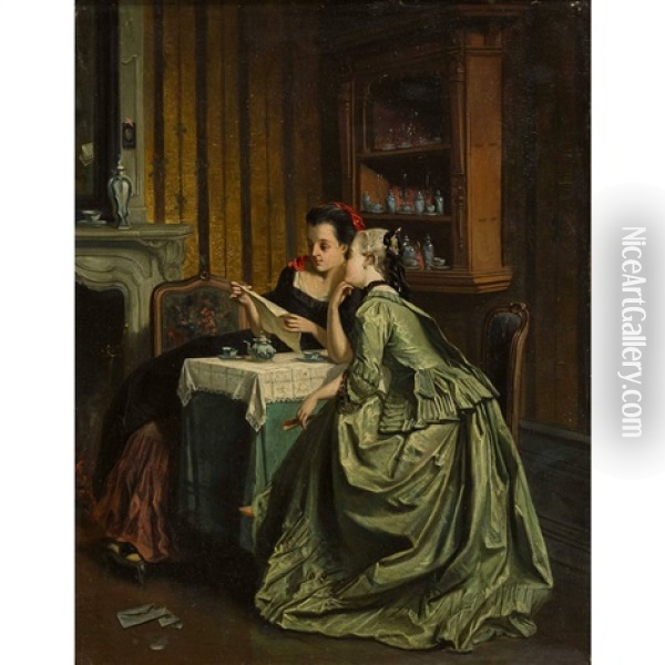 Der Brief Oil Painting - Florent Willems