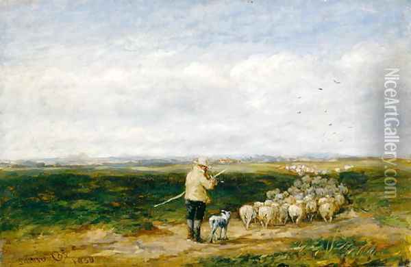 The Shepherd, Return of the Flock, 1850 Oil Painting - David Cox