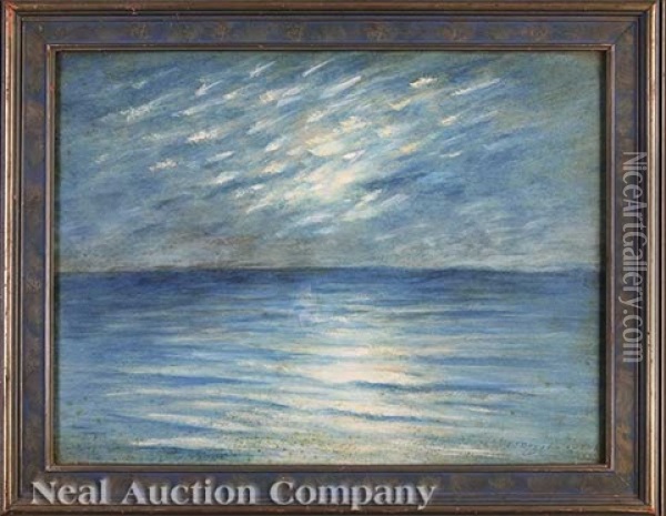 Moonlit Sea Oil Painting - Alexander John Drysdale