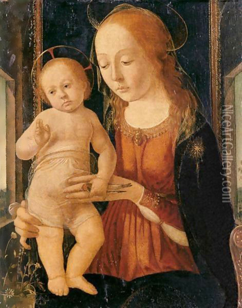 Madonna and Child 1490s Oil Painting - Biagio D'Antonio