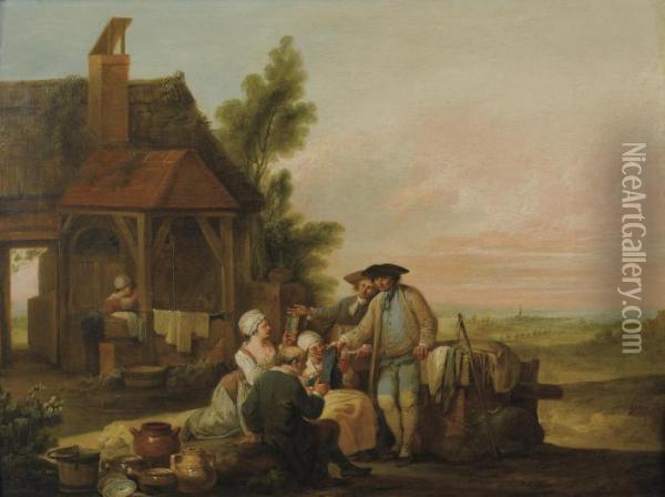 Le Marchand Ambulant Oil Painting - Louis Joseph, Dit Watteau De Lille