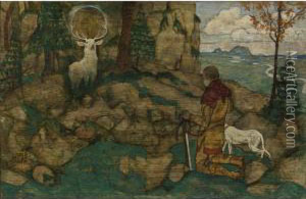 Die Vision Des Heiligen Hubertus (the Vision Of St. Hubert) Oil Painting - Egon Schiele