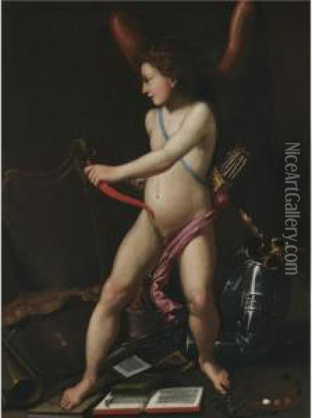 Omnia Vincit Amor Oil Painting - Giovanni Baglione