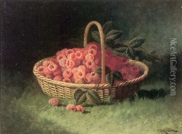 A Basket Of Raspberries Oil Painting - Carducius Plantagenet Ream