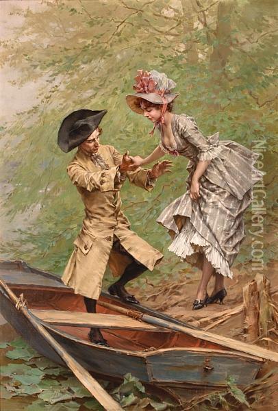 The Boating Party Oil Painting - Frederick Hendrik Kaemmerer