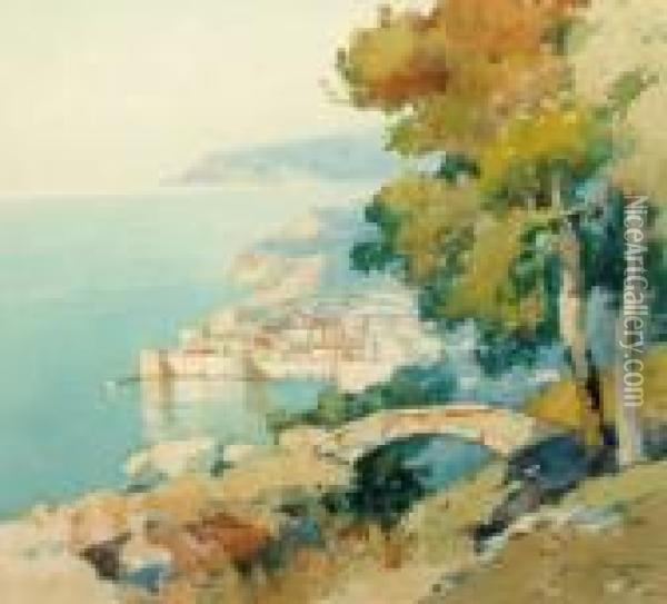 Mediterranean Coastal Scene Oil Painting - Aleksei Vasilievich Hanzen