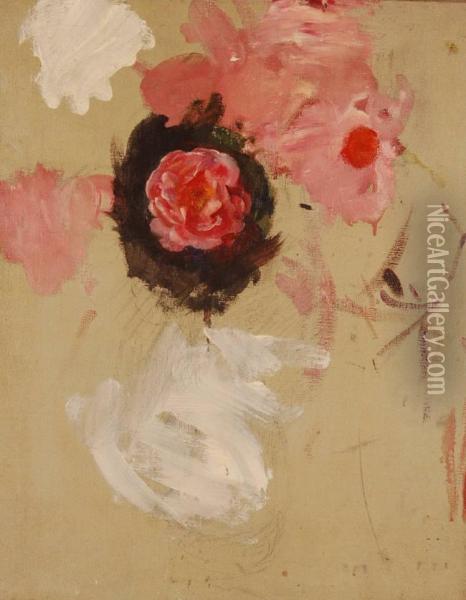 Abstract Flower Study Oil Painting - John da Costa