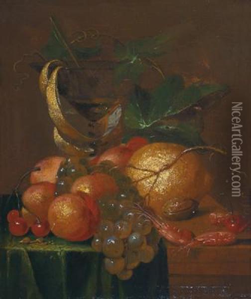 Natura Morta Con Frutti Oil Painting - Cornelisz. De Heem