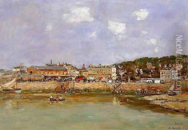 The Port of Trouville Low Tide 1897 Oil Painting - Eugene Boudin