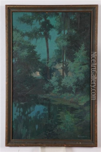 Connecticut Pond At Twilight Oil Painting - Henrik Hillbom