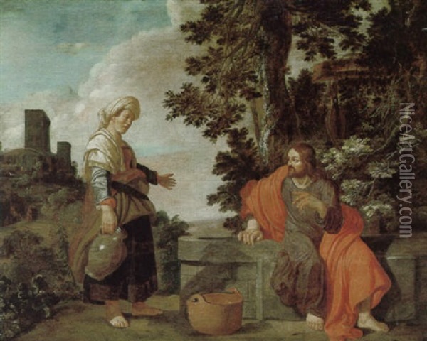 Christus Und Die Samariterin Am Brunnen Oil Painting - Pieter Lastman
