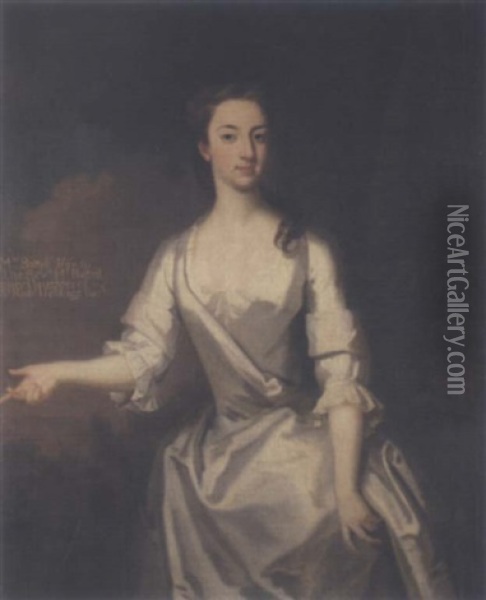 Portrait Of Mrs. Battell Oil Painting - Richard Collins