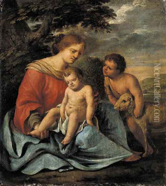 The Madonna and Child with the Infant Saint John the Baptist Oil Painting - Paul Mignard
