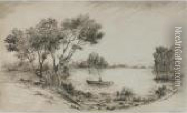 Fresh Pond, East Hampton Oil Painting - Edward Moran