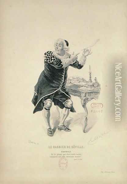 Dr Bartolo, from the opera 'The Barber of Seville' Oil Painting - Emile Antoine Bayard