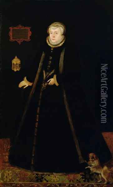 Portrait of Lady Margaret Douglas 1515-78 Countess of Lennox, after Daniel Mytens the elder c.1590-c.1648 Oil Painting - Rhoda Sullivan