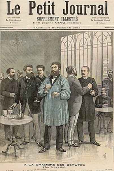 The Chamber of Deputies The Refreshment Room from Le Petit Journal 5th November 1892 Oil Painting - Henri Meyer