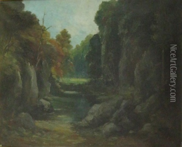 Les Rochers De Courbet Oil Painting - Gustave Courbet