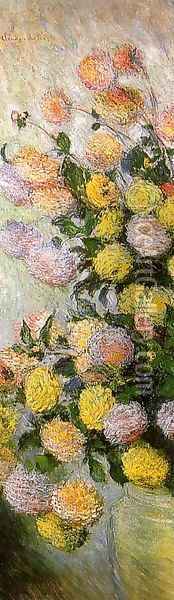 Vase of Dahlias 1883 Oil Painting - Claude Oscar Monet