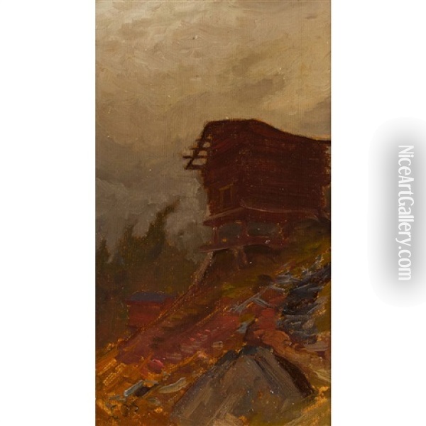 Mazot En Valais Oil Painting - Albert Henri John Gos