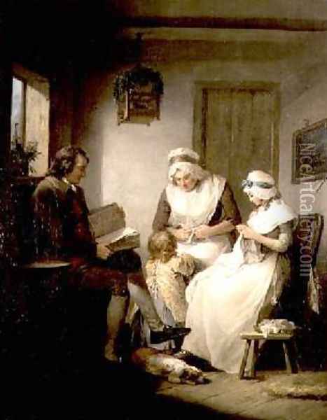 The Story of Laetitia Domestic Happiness Oil Painting - George Morland