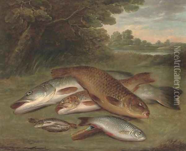 The day's catch Oil Painting - English School