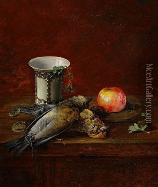 Nature Morte Med Faglar Oil Painting - Theodor Lundh