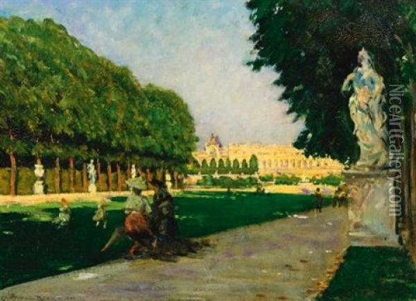 The Tapis Vert, Versailles Oil Painting - James Carroll Beckwith