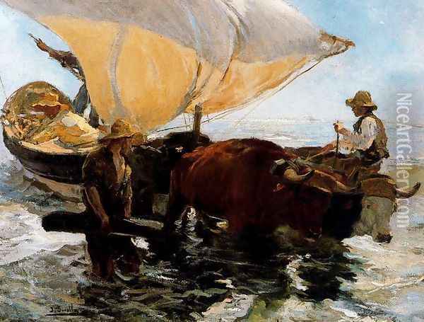 Study for 'The Comeback of the fisheries' Oil Painting - Joaquin Sorolla Y Bastida