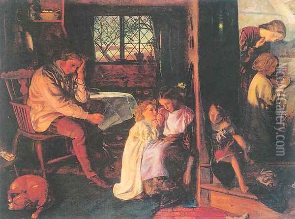 Bedtime 1861-62 Oil Painting - Arthur Hughes