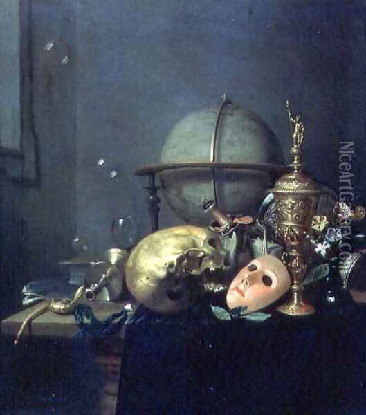 Still Life with a Mask Oil Painting - Hendrick Andriessen
