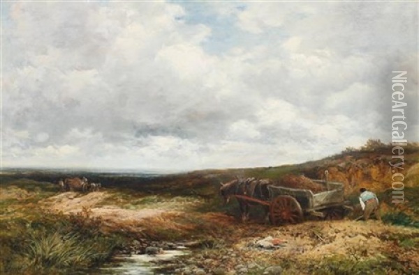 Carting Gravel At Kingwood, 1895 Oil Painting - Edmund Morison Wimperis