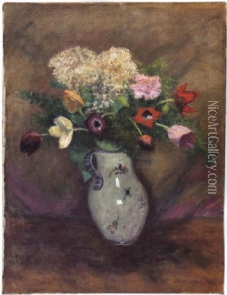 Blumen Im Bauernkrug Oil Painting - Otto Modersohn