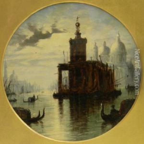Moonlight Grand Canal Venice Oil Painting - Francis Maltino