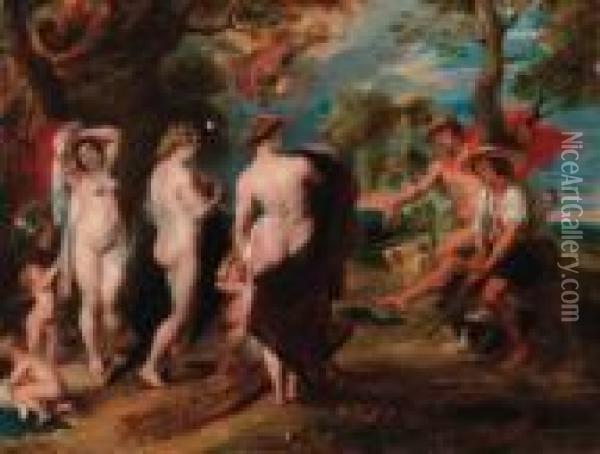 The Judgement Of Paris Oil Painting - Peter Paul Rubens