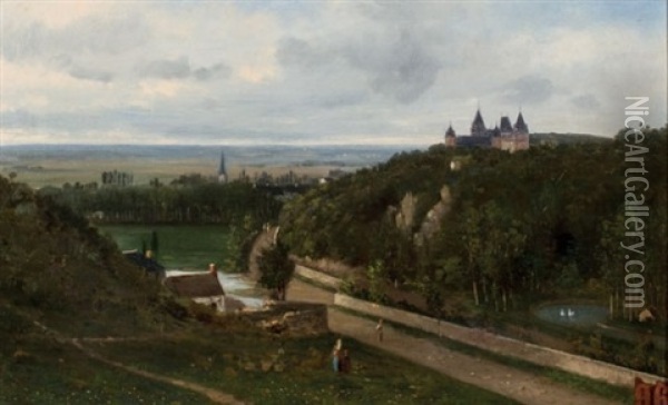 Chateau De Beauraing Oil Painting - Frederic Legrip